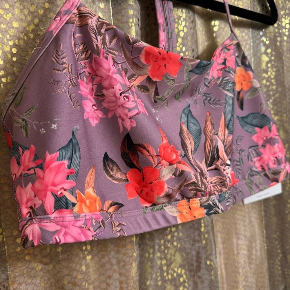 Beyond Yoga Silverberry Bloom Luxe Floral Sports Bra Large NWT - Picture 3 of 8